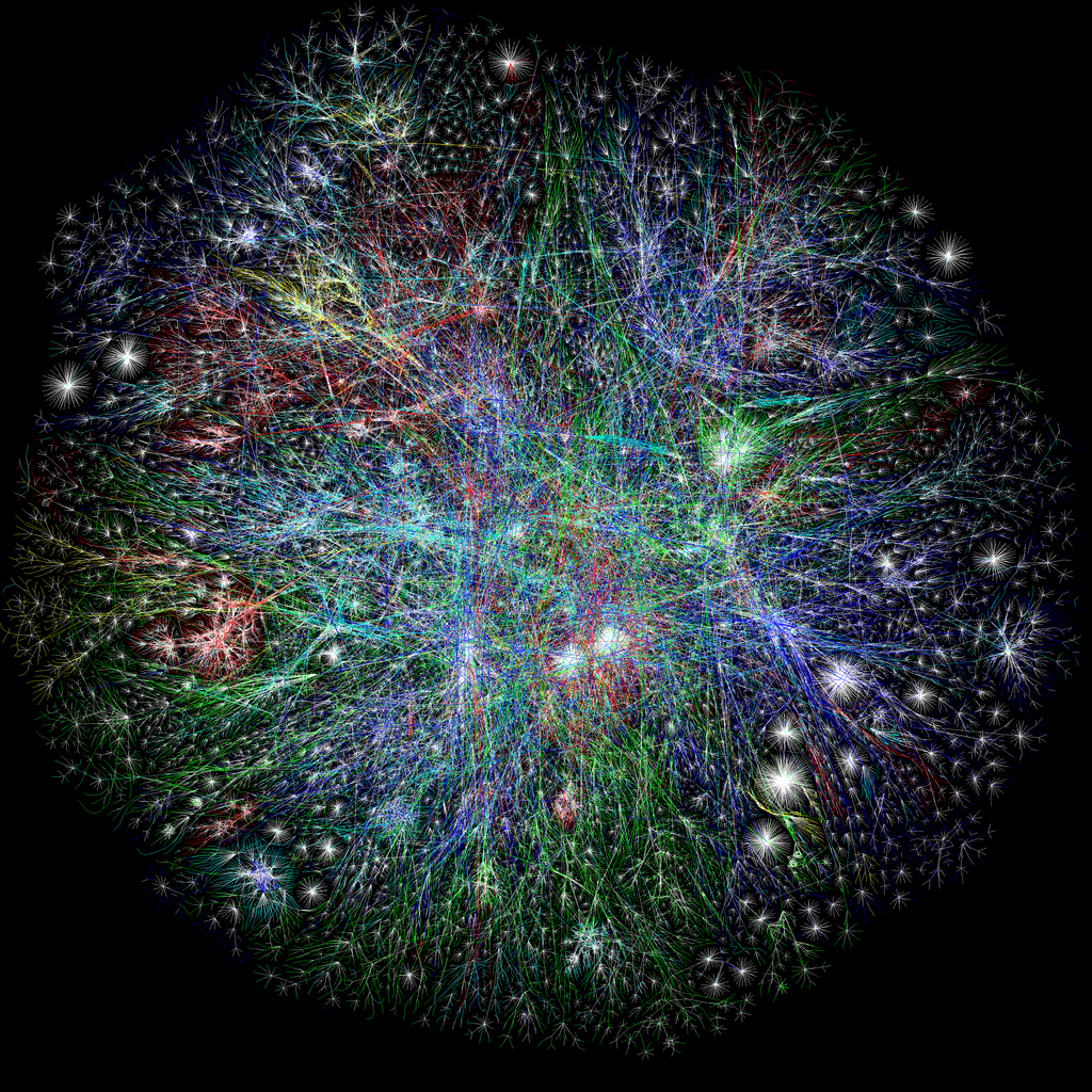 Eine stilisierte Karte des Internets